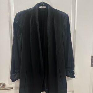 Babaton Black Blazer Classic Shawl Collar